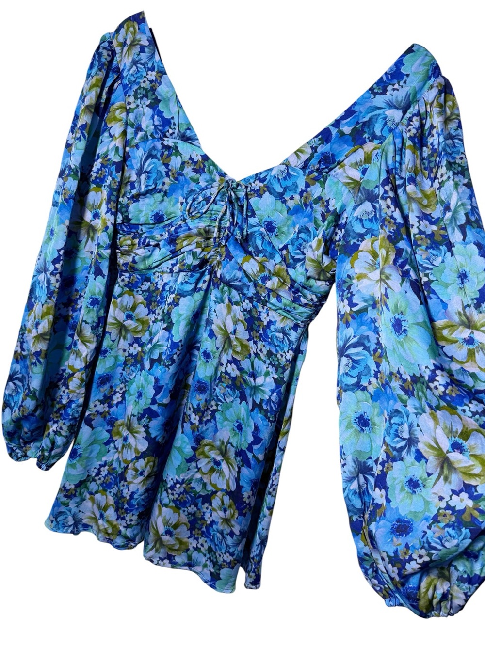 For Love & Lemons Astor Mini Dress In Blue NWT Size Medium - Picture 4 of 9